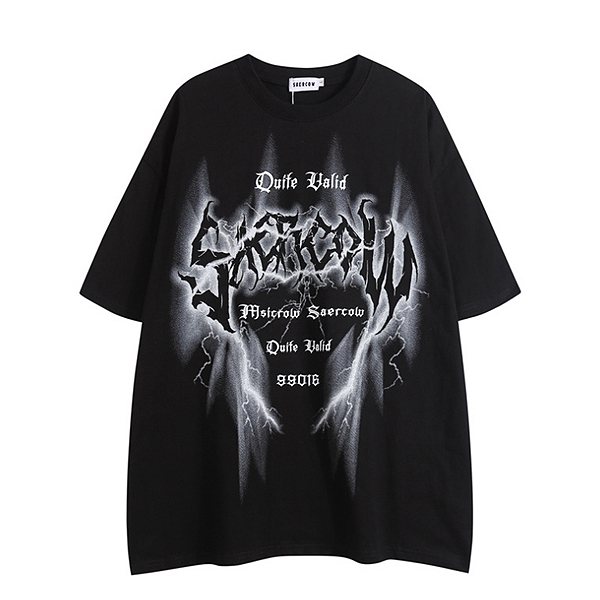 Dark Gothic Lettering Thunder Loose 3Color TEE (9735)