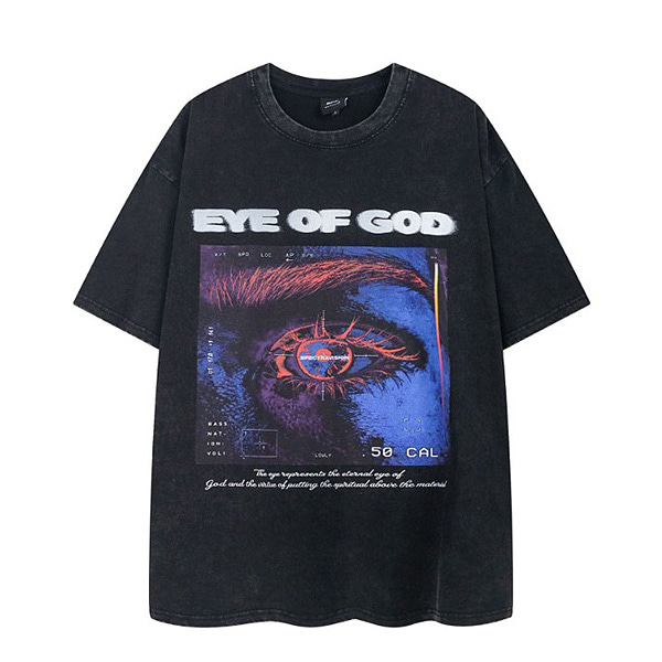 Infrared Light Eye Square Big Printing 2Color TEE (0647)