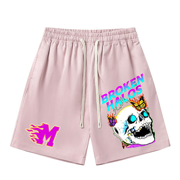 Neon Bright Skull Butterflies 3Color 1/2 Casual Pants (0792)