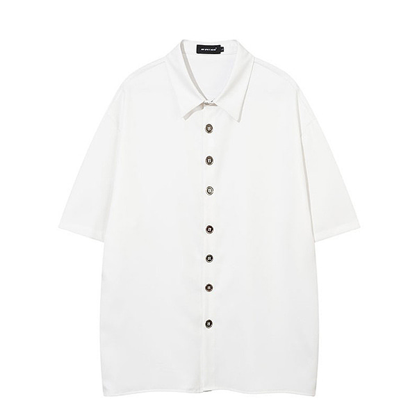 Genderless Clean Modern Plain Loose 2Color 1/2 Shirt (0952)