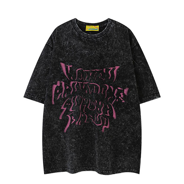 Kitsch Tiedye Drawn Lettering Loose 2Color TEE (0932)